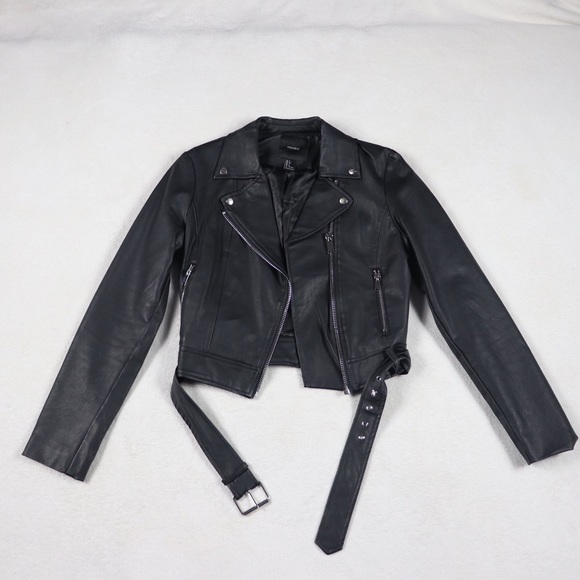 Jackets & Blazers - Black Faux Leather Moto zipper Jacket